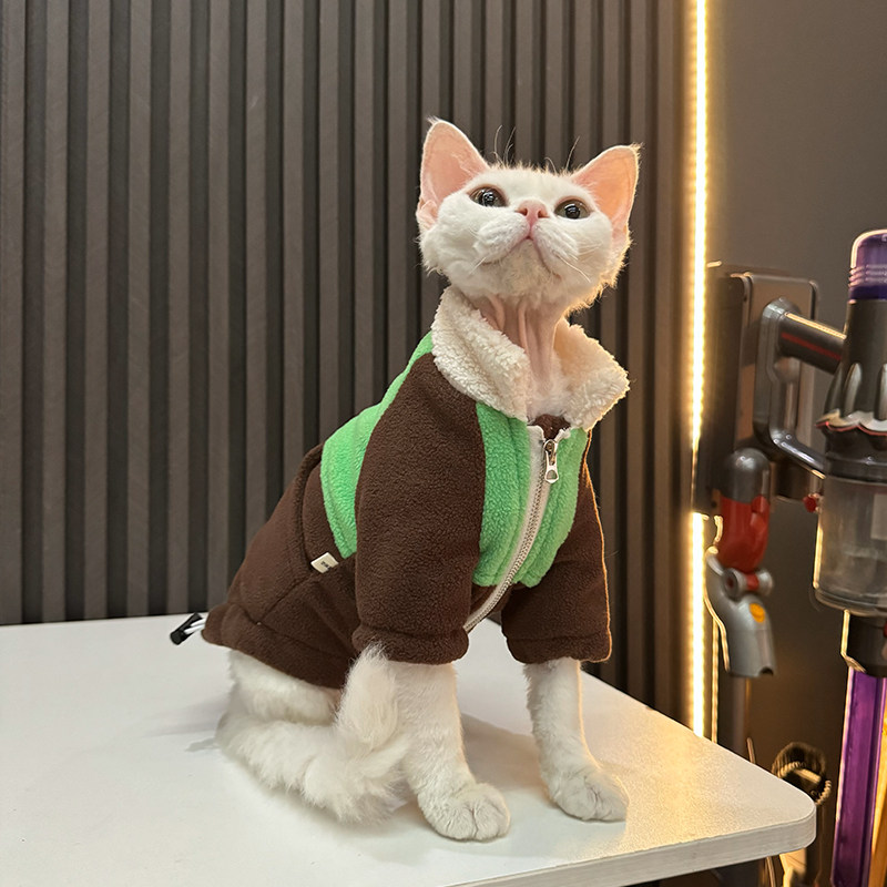 摇粒绒外套双层加厚可调节任发财无毛猫衣服斯芬克斯猫德文衣服,宠物/宠物食品及用品,猫宠物服装/雨衣（新）,淘宝优惠券,粉丝福利购,淘宝优惠卷