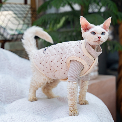 猫咪超软灯芯绒磨毛绗棉马甲