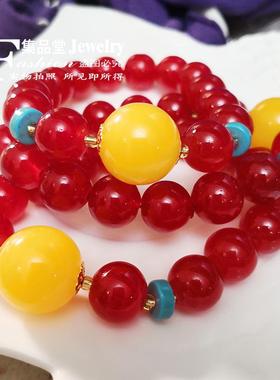 国风手链人造宝石蜜蜡元素