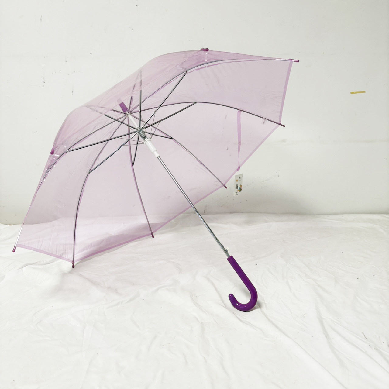 透明雨伞深紫色加厚伞面加粗手柄长柄小清新纯色男女通用