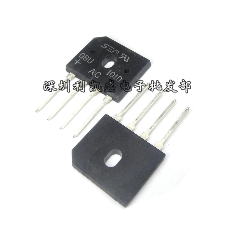 直插 GBU1010 10A 1000V 整流桥 扁桥 桥堆 单相 SEP全新