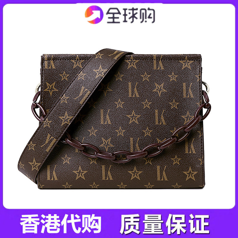 宽带斜挎包2025新款夏季时尚老花洗簌包女士高级感百搭洋气信封包