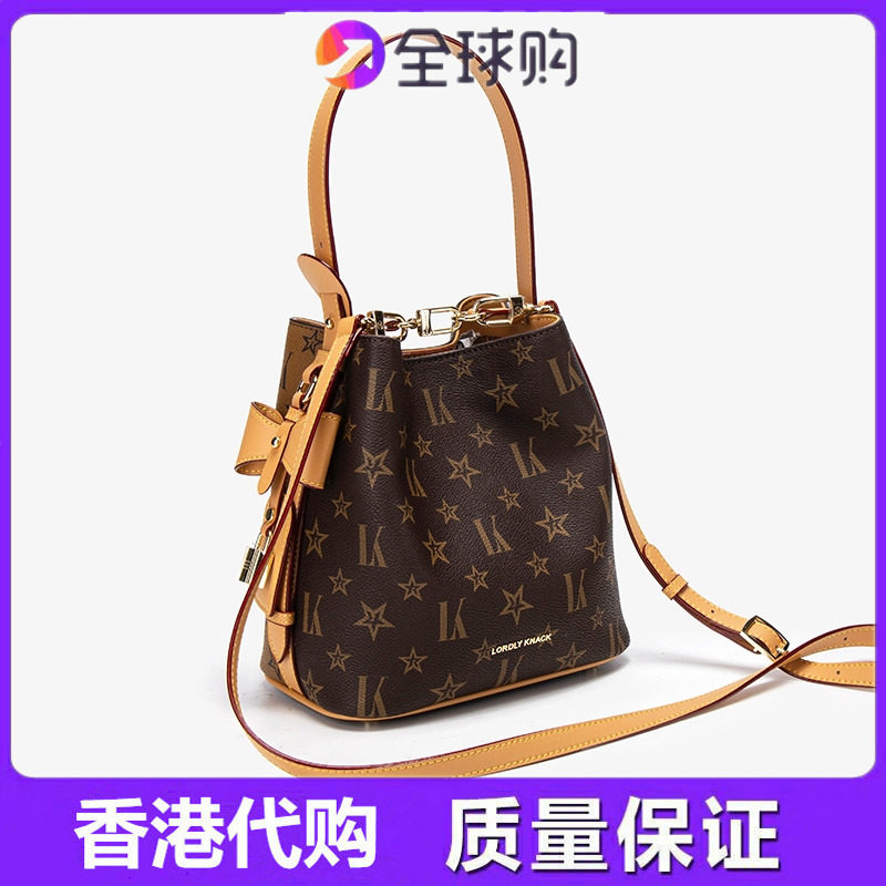 斜挎包女2025新款夏季时尚老花水桶包女士高级感百搭单肩手提小包