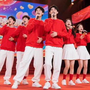 年会喜庆舞蹈表演服中大学生团体合唱朗诵比赛服成人啦啦操演出服
