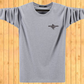 全棉秋衣打底衫 春秋新款 宽松t恤圆领百搭大码 长袖 百分百纯棉男士