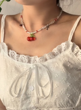 原创设计项链樱桃锁骨链