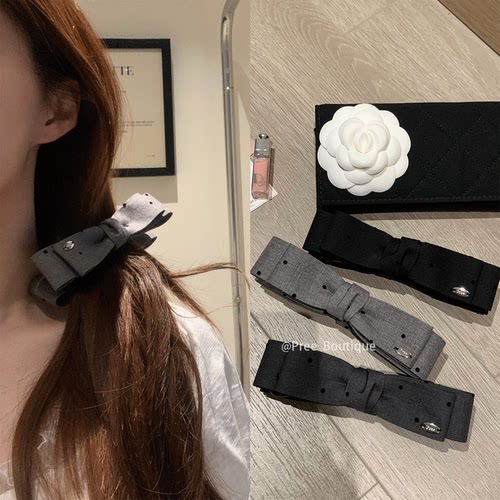 Pree“暮点”韩系西装灰蝴蝶结香蕉夹女高马尾不塌神器百搭发饰