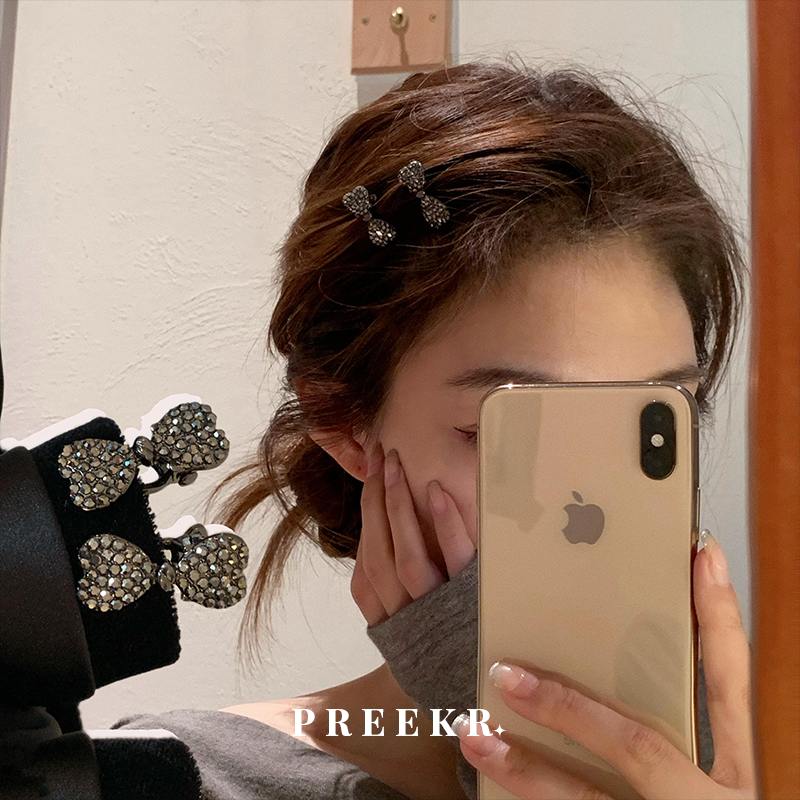 高级感满钻蝴蝶结迷你小发夹