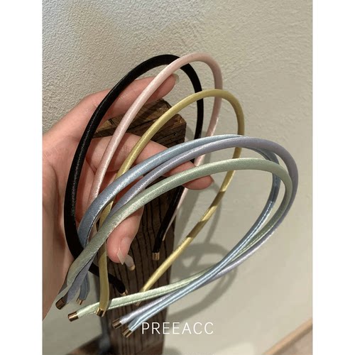 Pree·“多汁阳光”~缎面细款发箍女复古法式仙气简约多色头饰