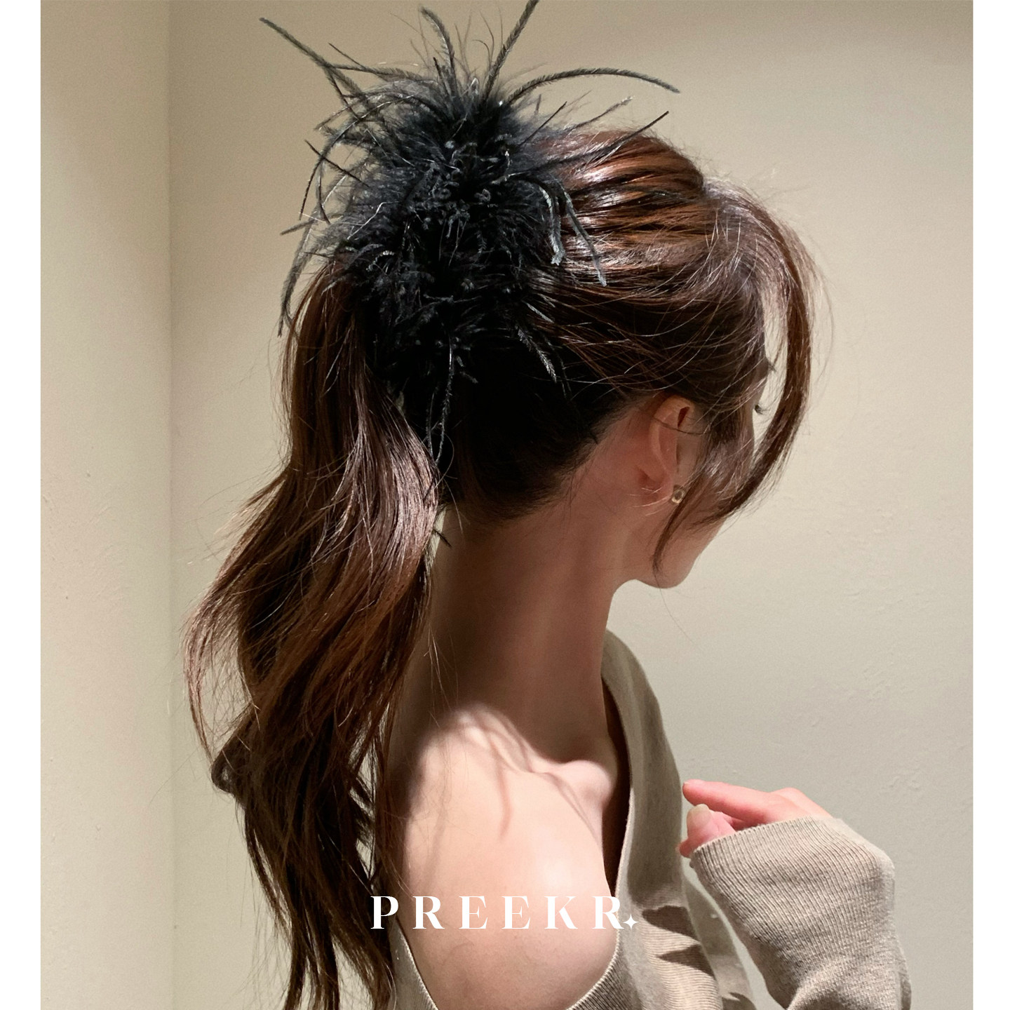 Pree优雅鸵鸟毛绒竖夹香蕉夹发卡女竖式后脑勺扭夹马尾发夹子头饰,饰品/流行首饰/时尚饰品新,发饰,淘宝优惠券,粉丝福利购,淘宝优惠卷