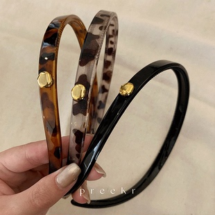 Pree醋酸发箍女高级感压发头饰夏季 高颅顶防滑气质百搭外出黑色