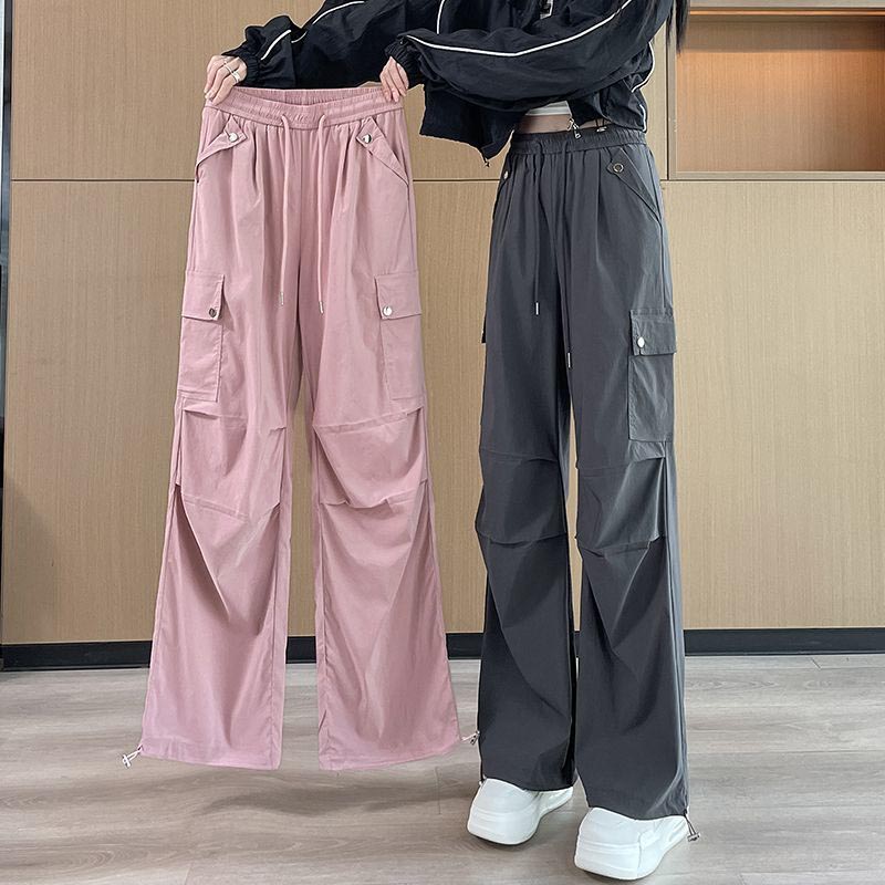 2025美式工装裤高腰长裤春秋薄款直筒休闲显高显瘦时尚百搭大码