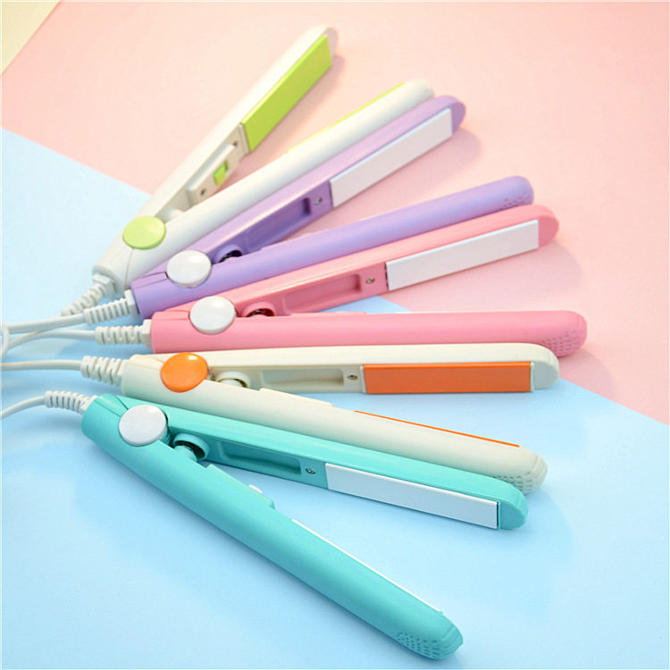 mini型电发方便携带电夹板拉直花电器糖果色卷发棒夹板