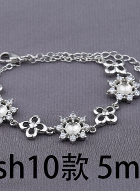 复古风925银手链空托手镯托diy镶嵌手环空托经典复古手链托手