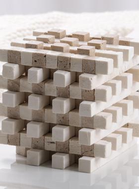 极简几何正方形摆件创意层叠条状风摆设样板房售楼处软装饰品