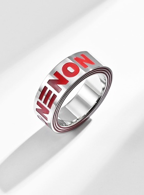 嘻哈hiphop高光镜面镀金non潮人戒指环 个性潮男潮酷手饰品