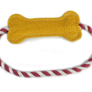 特色丝瓜络狗玩具,骨头型丝瓜络结绳玩具 人宠互动训狗玩具