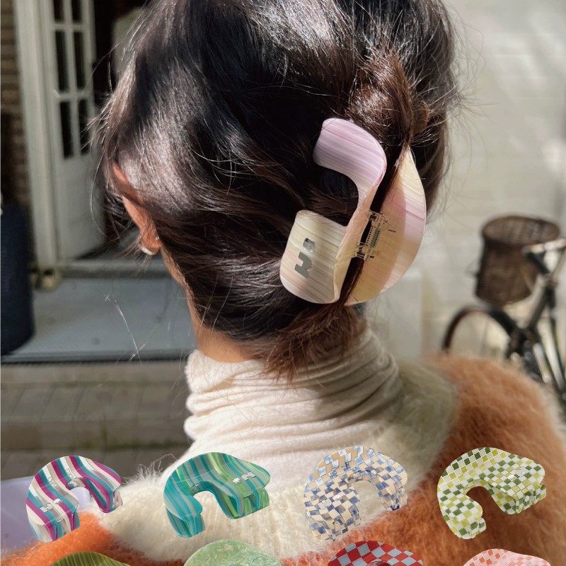 肌理宝石发抓鲨鱼钻石发夹小众设计高级感百搭气质个性简约款发饰