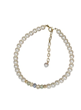 年新款彩色捷克珠仿珍珠手链女款轻奢小众精致高级感串珠手饰