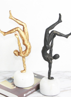 现代简约运动体操人物摆件创意家居办公室书房金属装饰品摆设