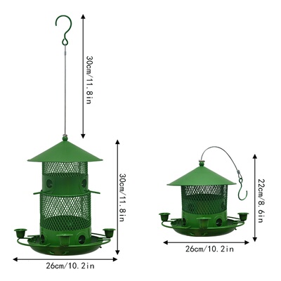 Squirrel Proof Bird Feeder防松鼠喂鸟器户外悬挂金属鸟类投食器