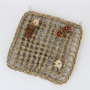 鹦鹉攀爬网 娱乐啃咬草网 鹦鹉站架秋千吊环攀爬吊桥鸟玩具