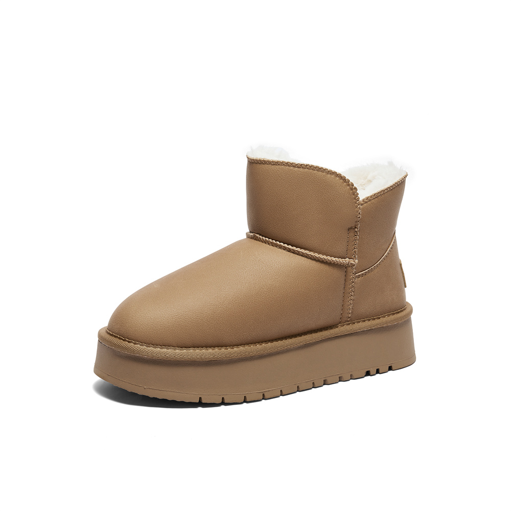 专柜正品森达雪地靴女2024年冬季新商场同款厚底短靴4TQ40DD4