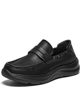 百思图2025秋季新款牛皮一脚蹬乐福鞋商务通勤男休闲皮鞋59751CM5