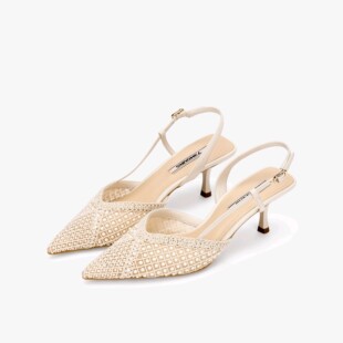 一捧浪漫2026春季 女后空凉鞋 新款 婚鞋 仙气网纱高跟鞋 73hours女鞋