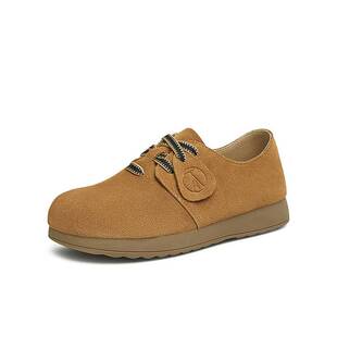 新款 TATA他她复古休闲勃肯鞋 2025春季 子棕色真皮单鞋 YNA01AM5 女鞋