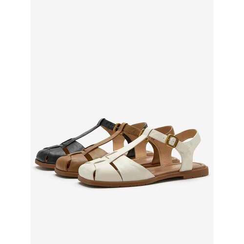 专柜正品Bata罗马凉鞋2026夏款女时尚复古软底羊皮凉鞋ARP02BL6