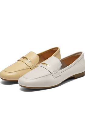 百丽简约气质便士乐福女2025春新质感通勤软底乐福鞋B2606AA5