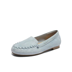 百丽复古豆豆乐福鞋女25新款薄底深口单鞋一脚蹬船鞋子B2698CA5