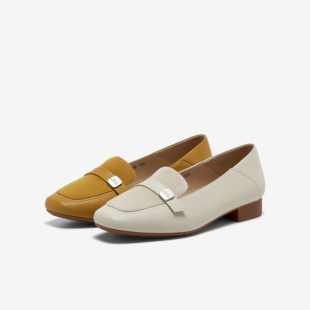 英伦牛皮羊皮通勤百搭软底一脚蹬