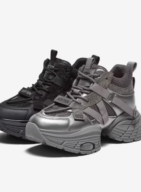 专柜正品百思图2024冬季新款商场同款老爹鞋厚底女休闲鞋A8875DD4