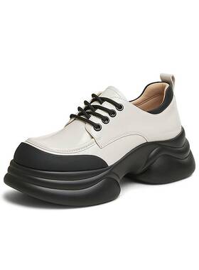 TATA他她英伦厚底小皮鞋女鞋学院运动深口单鞋2025春新款CCJ03AM5