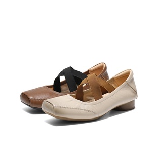 百丽Belle女鞋子芭蕾鞋玛丽珍鞋2025春季粗跟浅口单鞋B2436AQ5