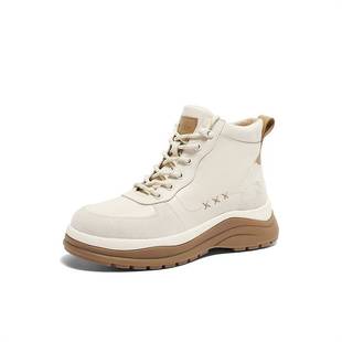 森达工装靴女鞋2024年冬季新款商场同款枫林可可休闲短靴4UQ41DD4