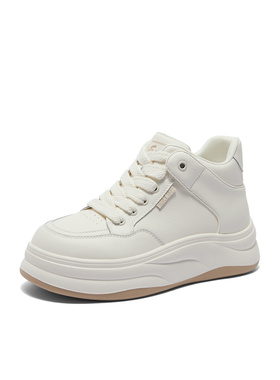 森达休闲高帮靴2024女子冬季商场同款休闲厚底女靴子XEL01DD4