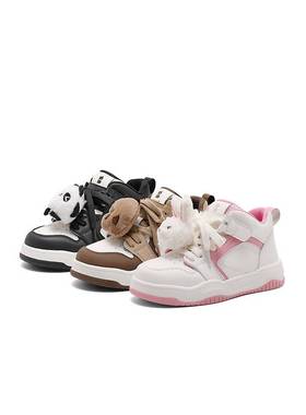 专柜正品百丽板鞋儿童鞋女2024新款冬季大童休闲小白鞋51730D84