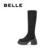 专柜正品 百丽休闲舒适弹力高靴女2024冬新增高厚底长靴B2344DG4