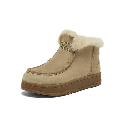 Bata雪地靴女2024冬商场新款保暖羊毛厚软底时尚短靴AGU40DD4