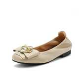 蛋卷鞋 Belle女鞋 B7J1DCQ4 秋季 真皮晚晚鞋 平底浅口单鞋 女2024新款