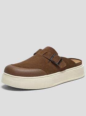 SKAP圣伽步男鞋2025秋季新款休闲居家圆头轻便舒适厚底男勃肯拖鞋