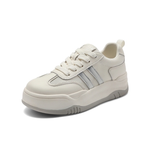 鞋 百丽透气网面小白鞋 女2024夏季 新款 B1831BM4 子厚底百搭休闲板鞋