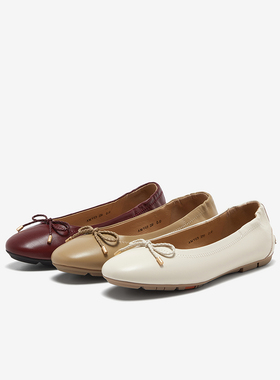 Bata浅口鞋女2025春商场新款羊皮舒适通勤软底百搭奶奶鞋AMV03AQ5
