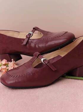 专柜正品拔佳2026春季新款女鞋玛丽珍鞋软底羊皮浅口单鞋AMK22AQ6