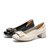 森达牛皮通勤鞋 XKV01AQ5 知性粗跟浅口单鞋 女款 2025春新商场同款