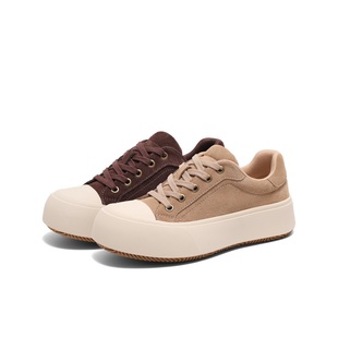 百丽Belle女鞋子厚底板鞋2025春季休闲鞋松糕鞋帆布鞋B2352AM5