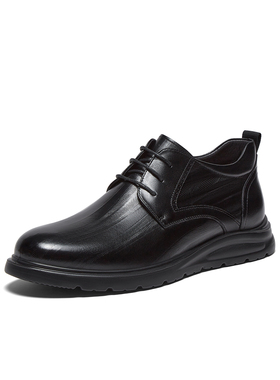 百思图25冬季商场新款时尚加绒真皮休闲皮鞋商务通勤男鞋50537DM5